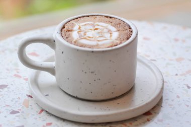 sıcak kahve, cappuccino kahve ya da latte kahve ya da sade beyaz ya da latte sanat hizmeti için.