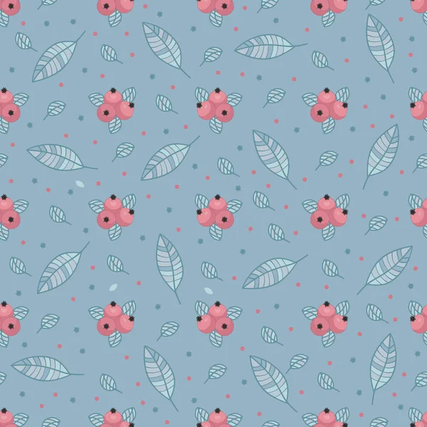 Vector blau rosa Pastellbeeren nahtlose Muster drucken Hintergrund. — Stockvektor