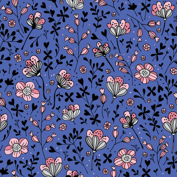 Mor desensiz iz arkaplanındaki vektör çiçekleri.