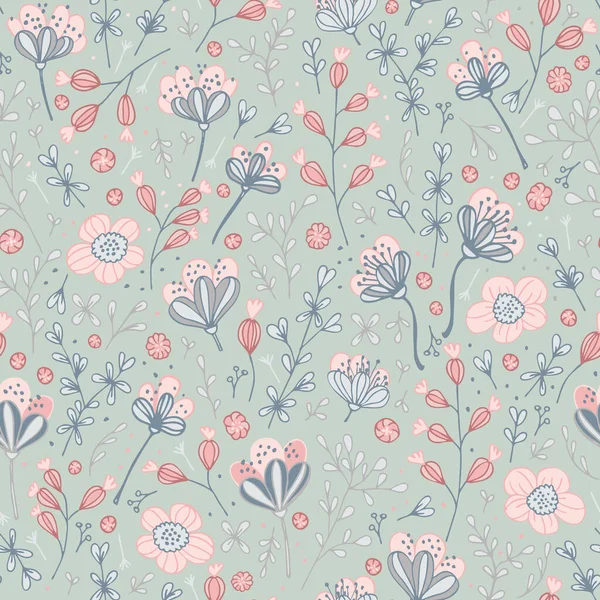 Vektör pastel çiçekleri kusursuz desen yazdırma arkaplanı.