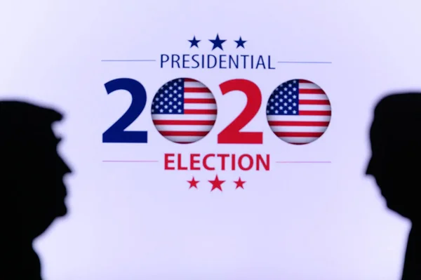 New York États Unis Juin 2020 Silhouette Candidat Républicain Donald — Photo