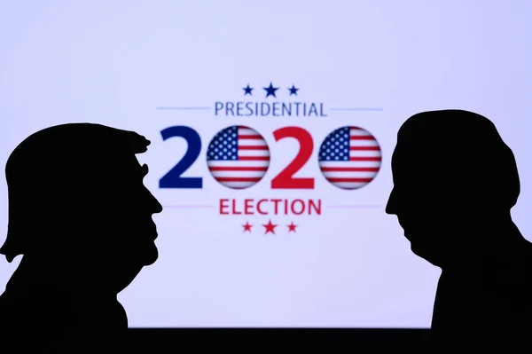 Nueva York Jun 2020 Silueta Del Candidato Republicano Donald Trump —  Fotos de Stock