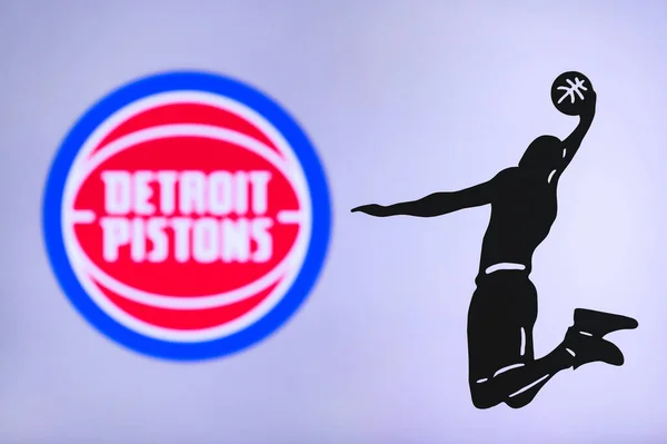 New York Usa Jun 2020 Detroit Pistons Basketbal Club Logo — Stockfoto