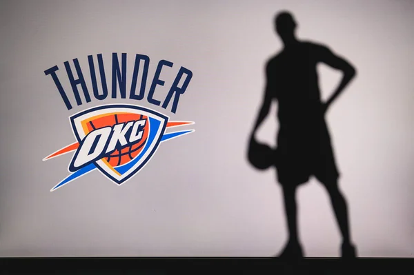 Nova Iorque Eua Jun 2020 Oklahoma City Thunder Logo Clube — Fotografia de Stock