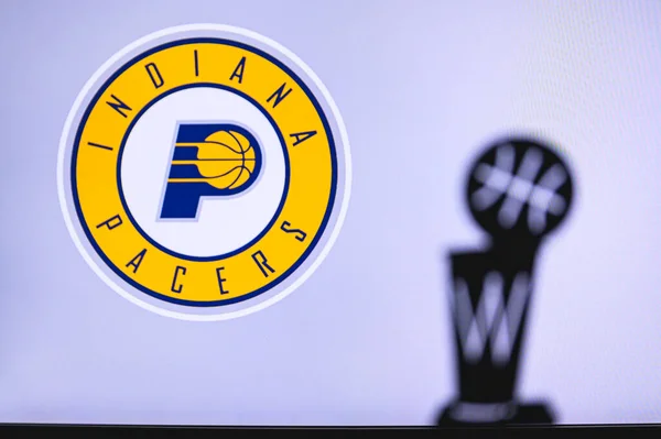 York Usa Június 2020 Indiana Pacers Kosárlabda Klub Fehér Képernyőn — Stock Fotó