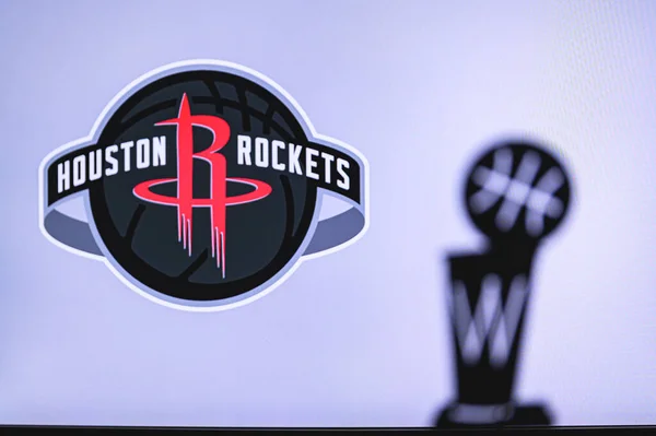 New York Usa Czerwca 2020 Houston Rockets Basketball Club Białym — Zdjęcie stockowe