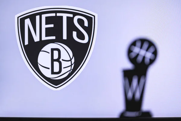 New York Usa Jun 2020 Brooklyn Nets Basketklubb Vita Duken — Stockfoto