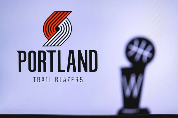 York Usa Jun 2020 Portland Trail Blazers Kosárlabda Klub Fehér — Stock Fotó