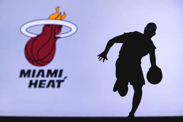 New York Usa Června 2020 Miami Heat Basketbalový Klub Logo — Stock fotografie