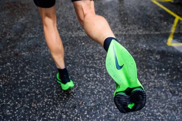 Rom Italien Juni 2020 Nike Laufschuhe Alphafly Next Umstrittener Grüner — Stockfoto