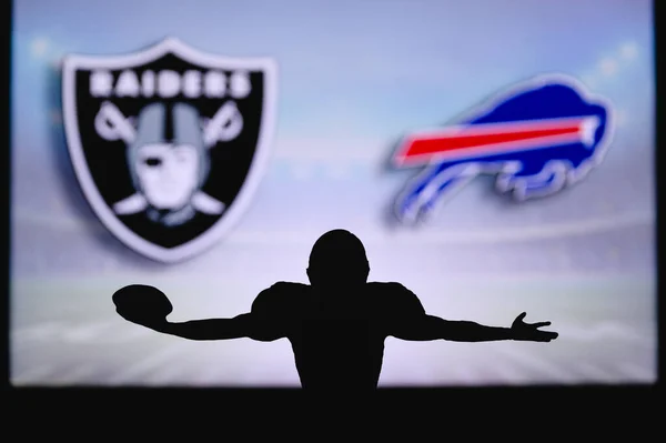 Las Vegas Raiders Tegen Buffalo Bill Nfl Wedstrijd American Football — Stockfoto