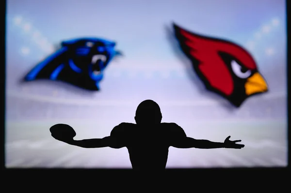 Carolina Panthers Kontra Arizona Cardinals Nfl Játék Amerikai Futball Liga — Stock Fotó