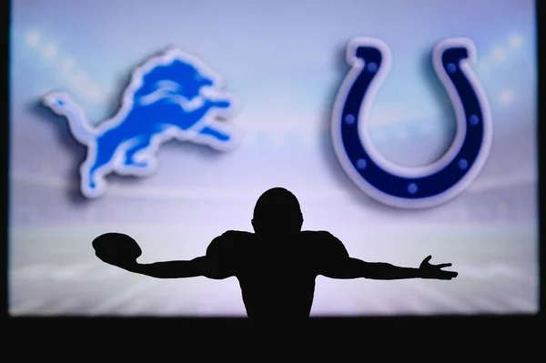 Detroit Lions Kontra Indianapolis Colts Gra Nfl Mecz Ligi Futbolowej — Zdjęcie stockowe