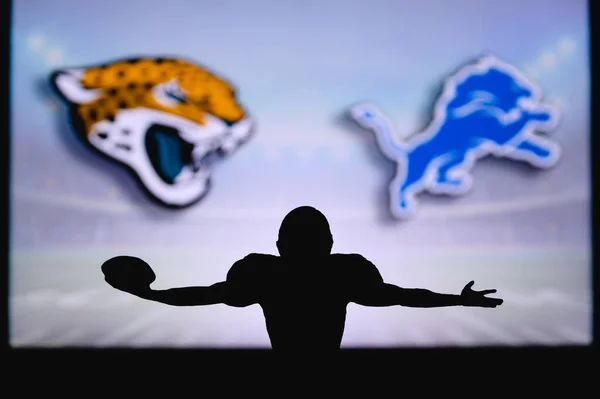 Jacksonville Jaguarları Detroit Lions Karşı Nfl Oyunu Amerikan Futbol Ligi — Stok fotoğraf