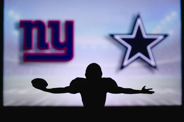 New York Giants Kontra Dallas Cowboys Nfl Játék Amerikai Futball — Stock Fotó