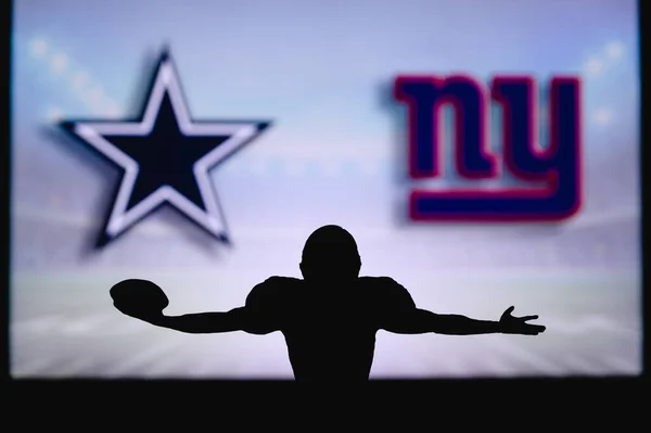 Dallas Cowboys Kontra New York Giants Nfl Játék Amerikai Futball — Stock Fotó
