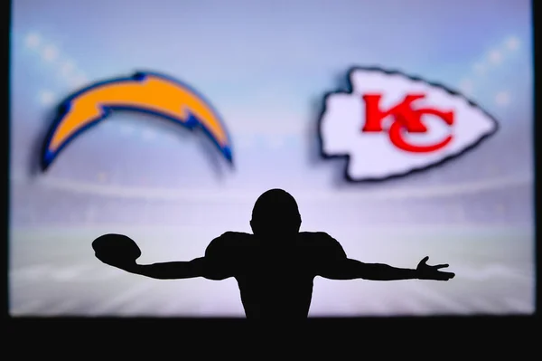 Los Angeles Chargers Kontra Kansas City Chiefs Nfl Játék Amerikai — Stock Fotó