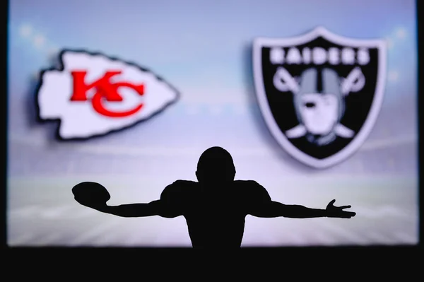 Kansas City Chiefs Kontra Las Vegas Raiders Nfl Játék Amerikai — Stock Fotó