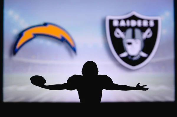 Los Angeles Chargers Kontra Las Vegas Raiders Nfl Game Amerikai — Stock Fotó