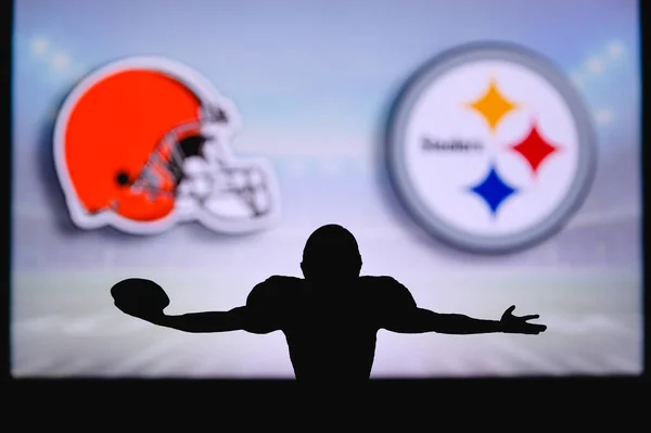 Cleveland Browns Tegen Pittsburgh Steelers Nfl Wedstrijd American Football League — Stockfoto