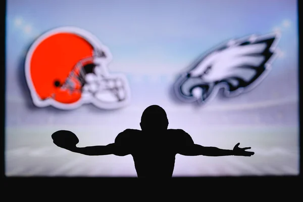 Cleveland Browns Gegen Philadelphia Eagles Nfl Spiel American Football Liga — Stockfoto
