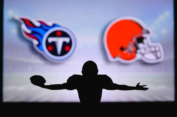 Tennessee Titans Gegen Cleveland Browns Nfl Spiel American Football Liga — Stockfoto