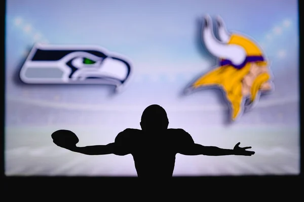 Seattle Seahawks Kontra Minnesota Vikings Nfl Játék Amerikai Futball Liga — Stock Fotó
