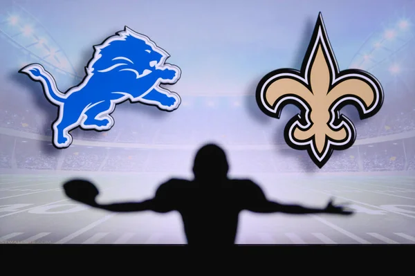 Detroit Lions New Orleans Saints Juego Nfl Partido Liga Americana — Foto de Stock