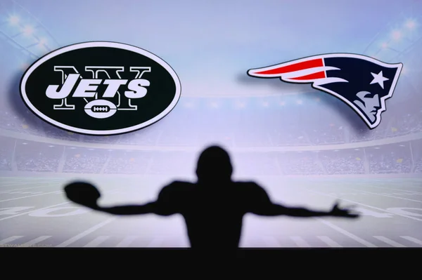 New York Jets Contro New England Patriots Nfl Game Partita — Foto Stock