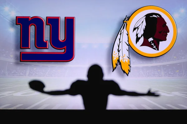 New York Giants Washington Redskins Karşı Nfl Oyunu Amerikan Futbol — Stok fotoğraf