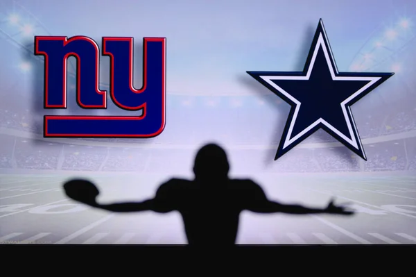 New York Giants Dallas Cowboys Karşı Nfl Oyunu Amerikan Futbol — Stok fotoğraf