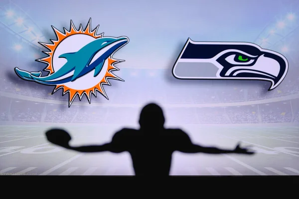 Miami Dolphins Contro Seattle Seahawks Nfl Game Partita Della American — Foto Stock