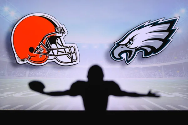 Cleveland Browns Philadelphia Eagles Juego Nfl Partido Liga Americana Fútbol — Foto de Stock