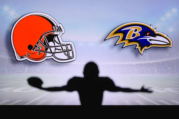 Cleveland Browns Gegen Baltimore Ravens Nfl Spiel American Football Liga — Stockfoto