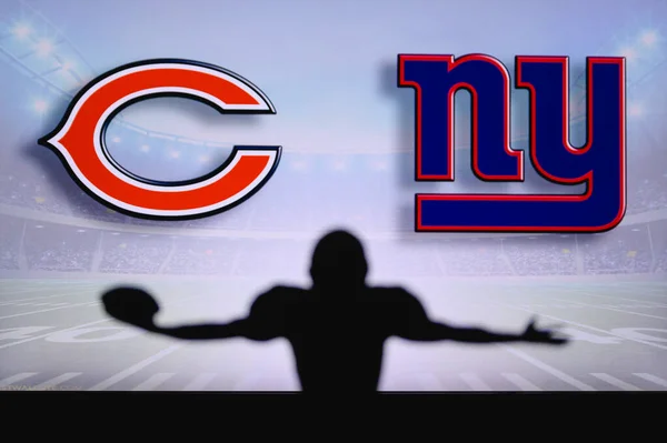 Chicago Bears New York Giants Karşı Nfl Oyunu Amerikan Futbol — Stok fotoğraf