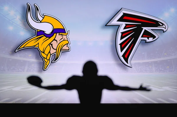 Minnesota Vikings Kontra Atlanta Falcons Nfl Játék Amerikai Futball Liga — Stock Fotó