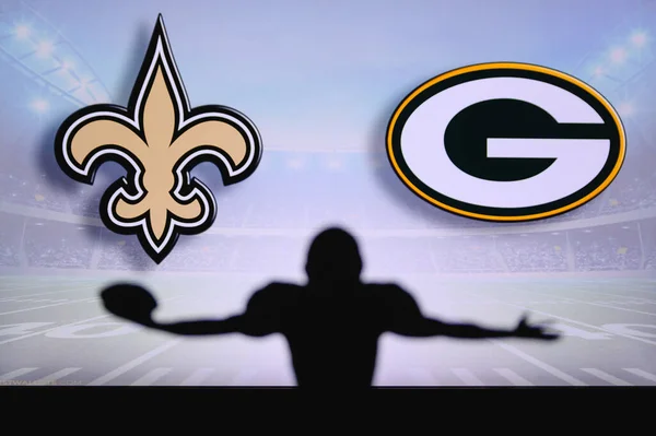 New Orleans Saints Tegen Green Bay Packers Nfl Wedstrijd American — Stockfoto