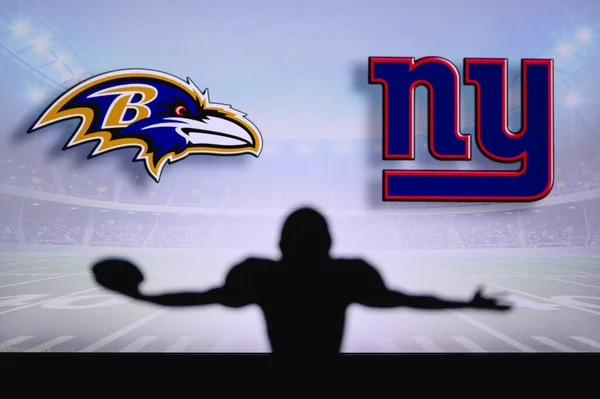 Baltimore Ravens Kontra New York Giants Nfl Játék Amerikai Futball — Stock Fotó