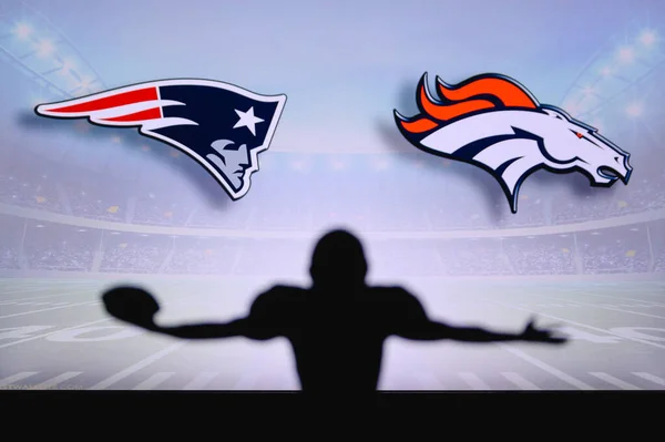 New England Patriots Gegen Denver Broncos Nfl Spiel American Football — Stockfoto