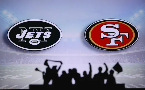 New York Jets Kontra San Francisco 49Ers Fani Wspierają Nfl — Zdjęcie stockowe