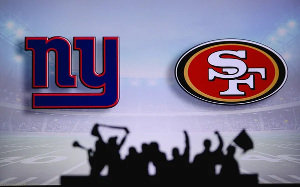 New York Giants San Francisco 49Ers Fans Apoyo Juego Nfl — Foto de Stock
