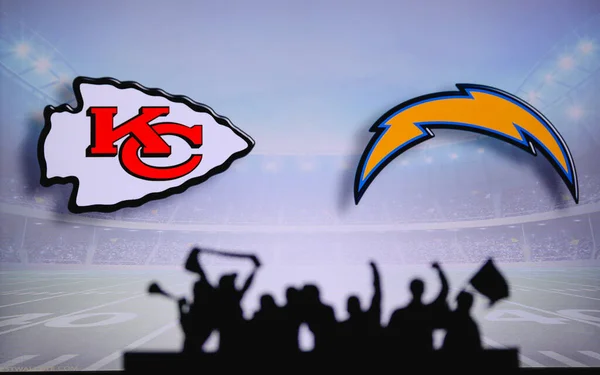 Kansas City Chiefs Εναντίον Λος Άντζελες Chargers Οπαδοί Υποστηρίζουν Nfl — Φωτογραφία Αρχείου