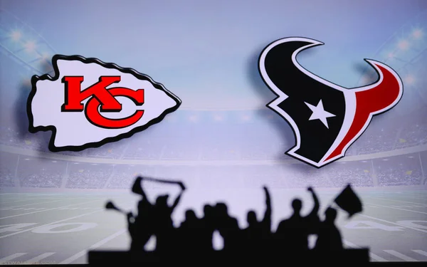 Kansas City Chiefs Houston Texans Fans Support Nfl Game Silhouette — Stock Photo, Image