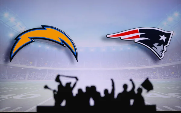 Los Angeles Chargers New England Patriots Fans Apoyo Juego Nfl — Foto de Stock