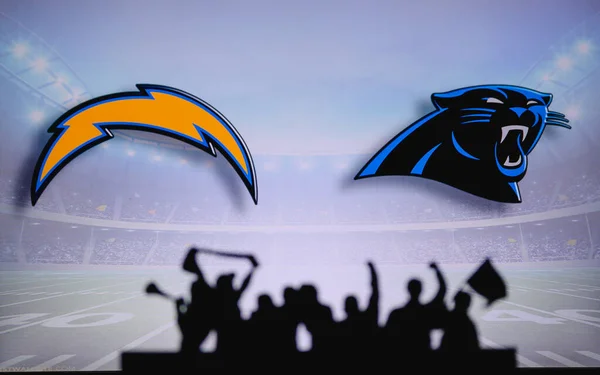 Los Angeles Chargers Carolina Panthers Karşı Taraftarlar Nfl Game Destekliyor — Stok fotoğraf