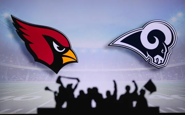 Arizona Cardinals Baltimore Ravens Fãs Apoiam Nfl Game Silhueta Apoiantes — Fotografia de Stock