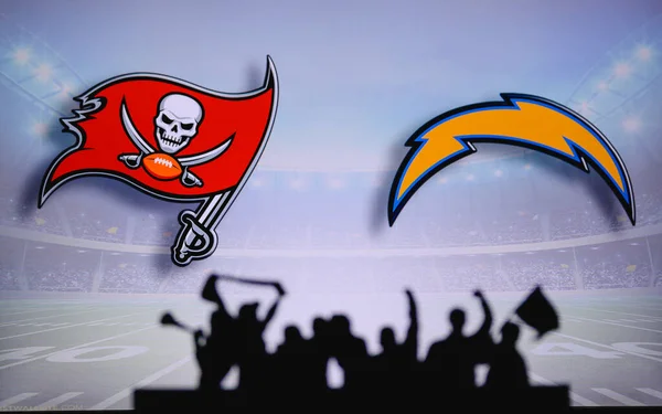 Tampa Bay Buccaneers Kontra Los Angeles Chargers Fani Wspierają Nfl — Zdjęcie stockowe