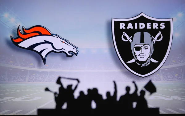 Denver Broncos Kontra Las Vegas Raiders Rajongók Támogatják Nfl Game — Stock Fotó