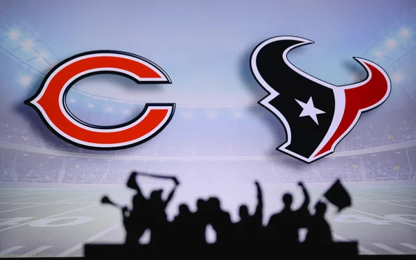 Chicago Bears Tegen Houston Texans Fans Ondersteuning Nfl Game Silhouet — Stockfoto