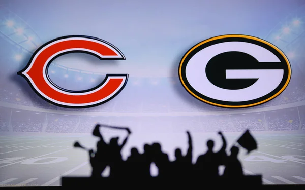 Chicago Bears Mot Green Bay Packers Fans Stöd Nfl Game — Stockfoto